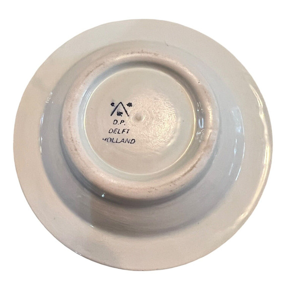 Dutch Windmill Farm Ashtray Delft Blue Hand Painted Vintage Holland Netherlands - Picture 2 of 4